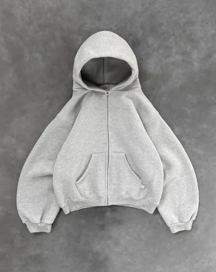 AKIMBO ZIP UP HOODIE – HEATHER GREY (4)